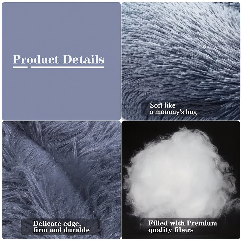 Plush Round Pet Bed – Cozy & Washable