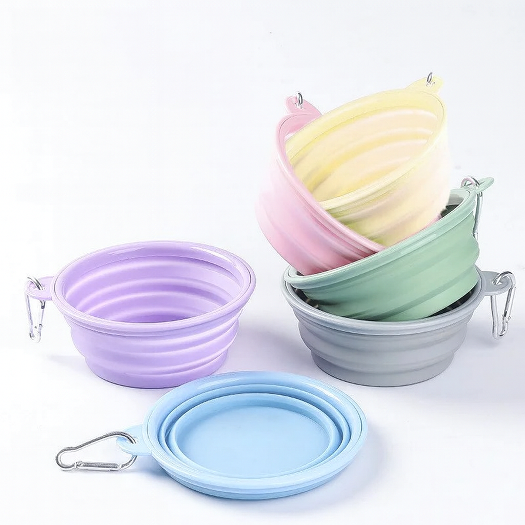 Portable Folding Pet Bowl – Silicone Travel Feeder for Cats & Dogs