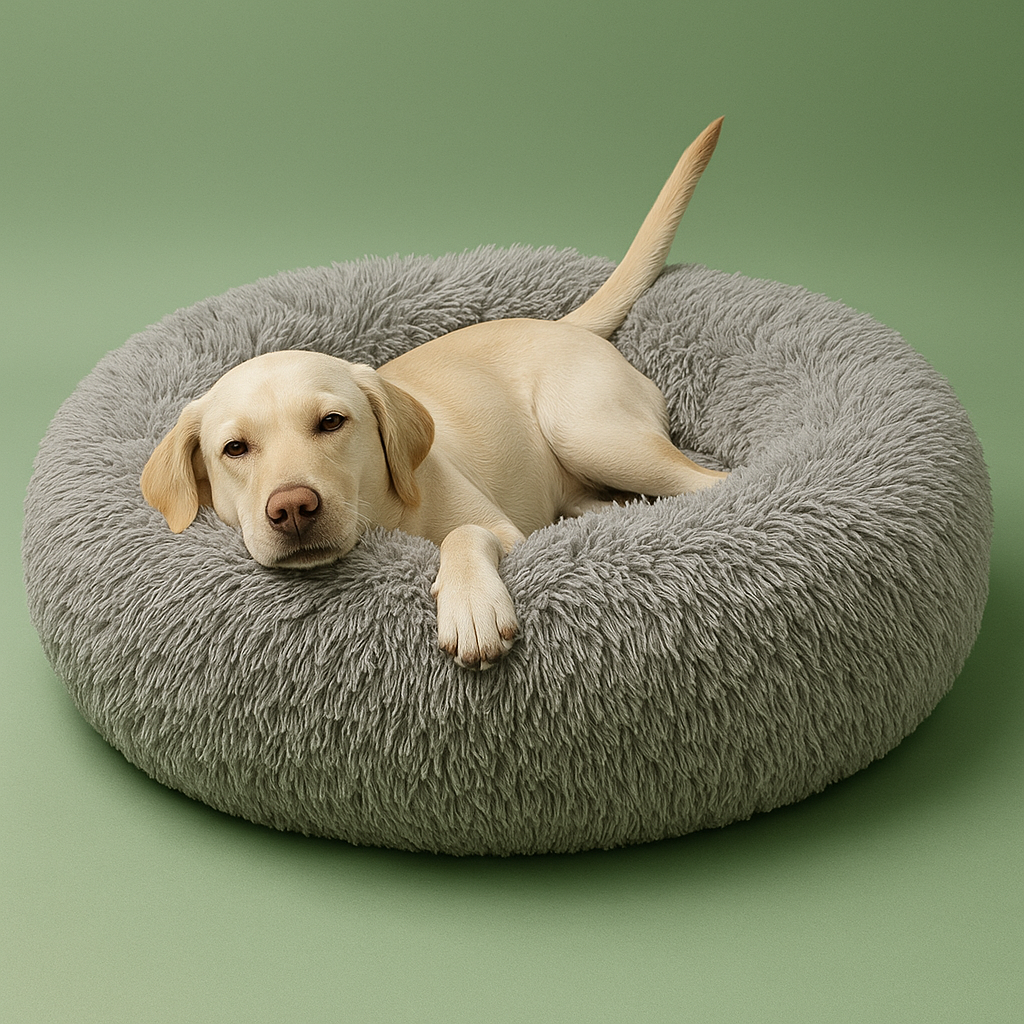 Plush Round Pet Bed – Cozy & Washable