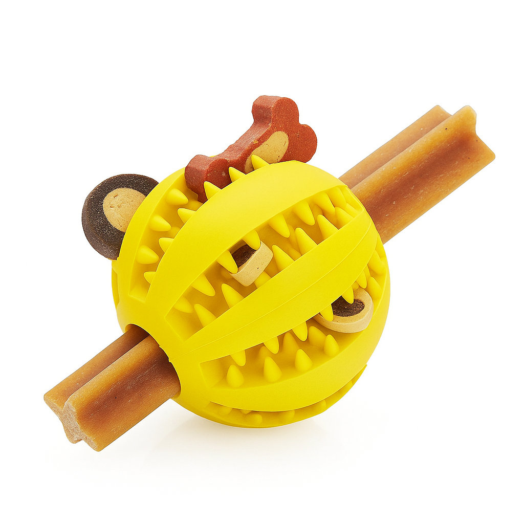 Bouncy Food-Dispensing Ball – Dog Chew & Dental Toy