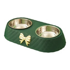Double Bowtie Pet Bowl – Food & Water Feeder for Cats & Dogs