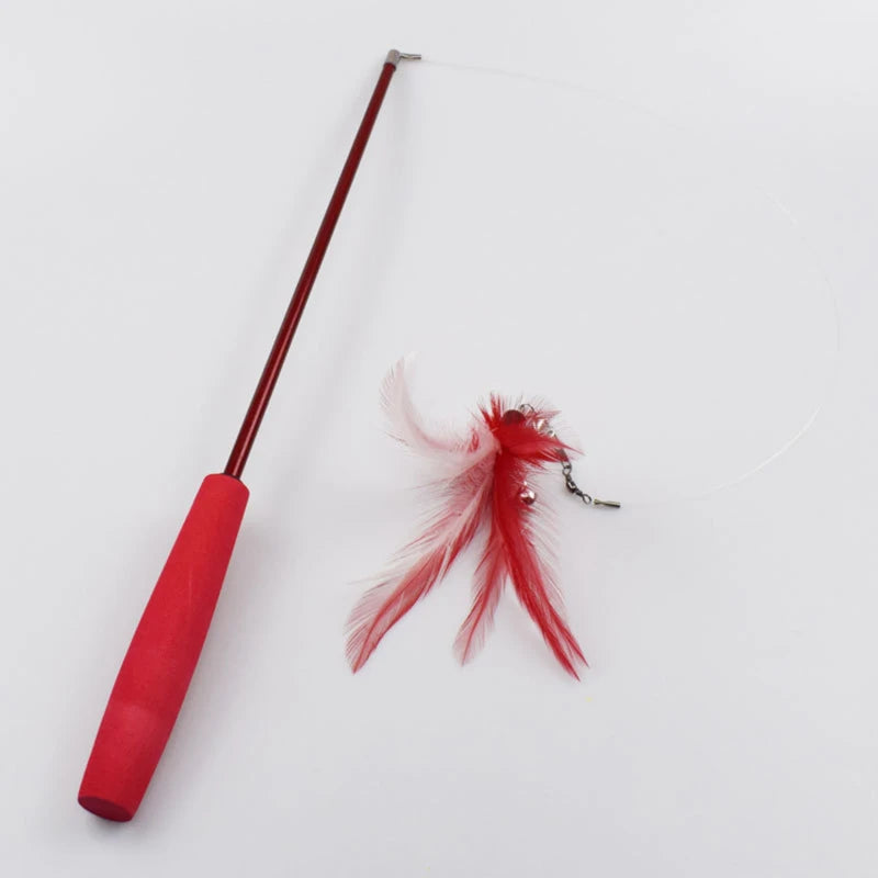 Telescopic Cat Teaser Wand – Interactive Fishing Pole Toy