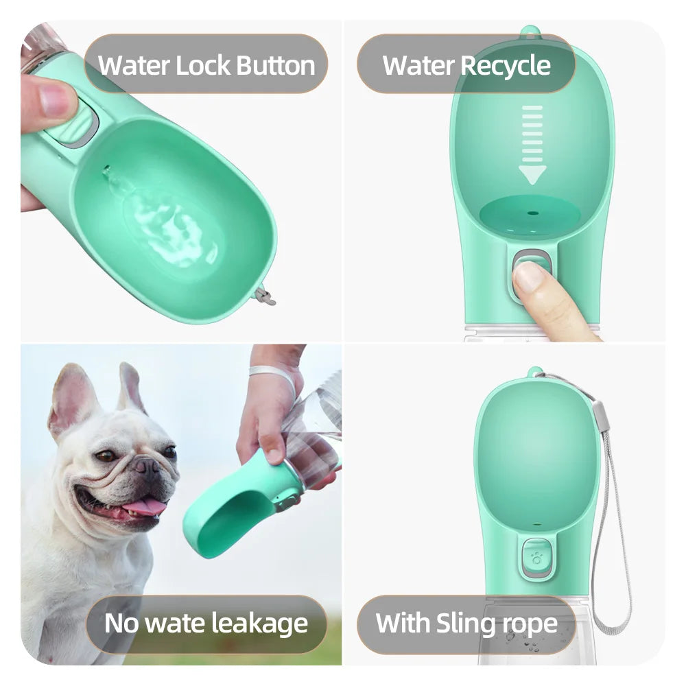 Portable Dog Water Bottle – Leakproof Travel Feeder for Cats & Dogs