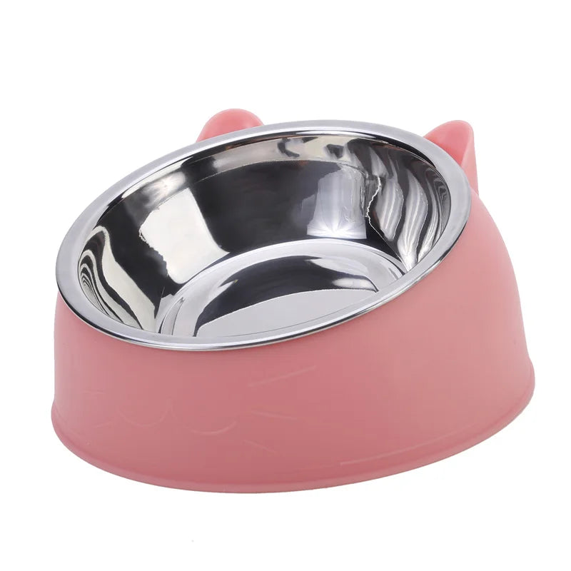100ml Tilted Pet Bowl – 15° Raised Non-Slip Feeder for Cats & Small Dogs