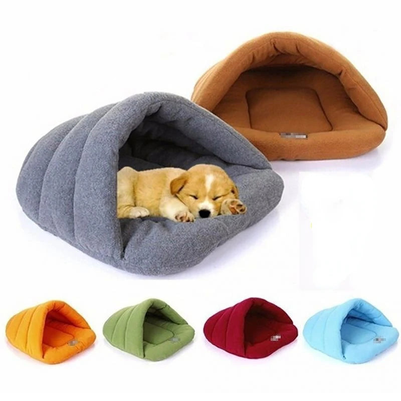 Cozy Cave Bed – Warm Fleece Slipper Bed for Cats & Small Dogs