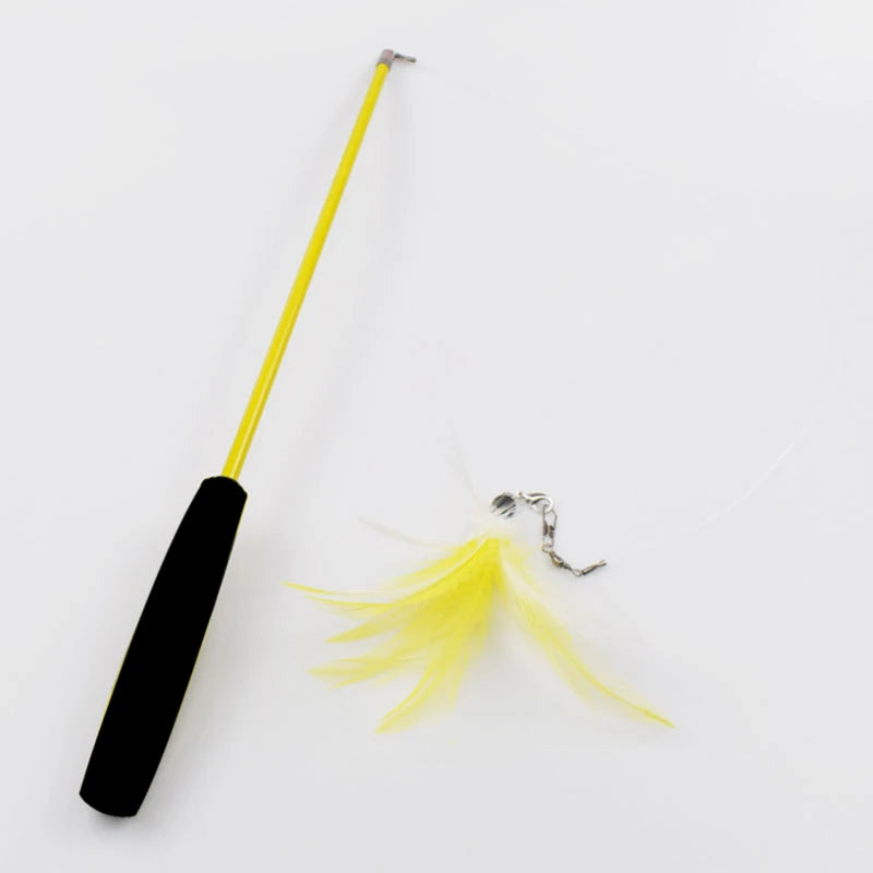 Telescopic Cat Teaser Wand – Interactive Fishing Pole Toy