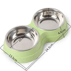 Double Pet Bowls – Stainless Steel Food & Water Feeder for Cats & Dogs