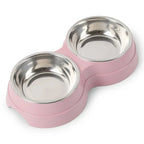 Double Pet Bowls – Stainless Steel Food & Water Feeder for Cats & Dogs