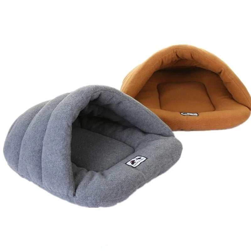 Cozy Cave Bed – Warm Fleece Slipper Bed for Cats & Small Dogs