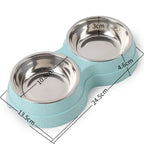 Double Pet Bowls – Stainless Steel Food & Water Feeder for Cats & Dogs