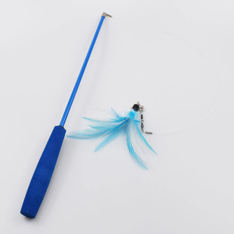 Telescopic Cat Teaser Wand – Interactive Fishing Pole Toy