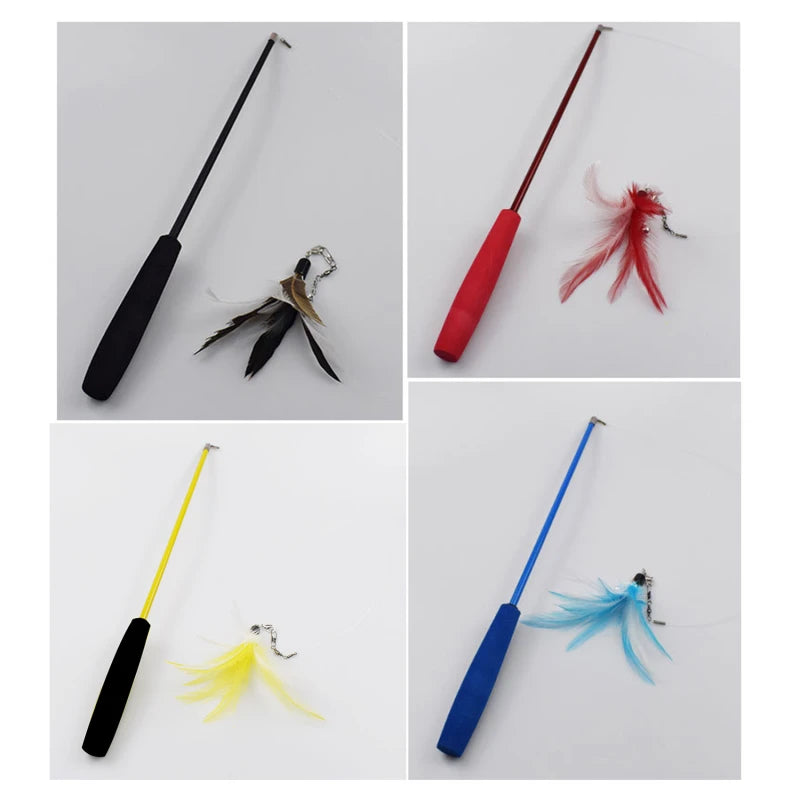 Telescopic Cat Teaser Wand – Interactive Fishing Pole Toy