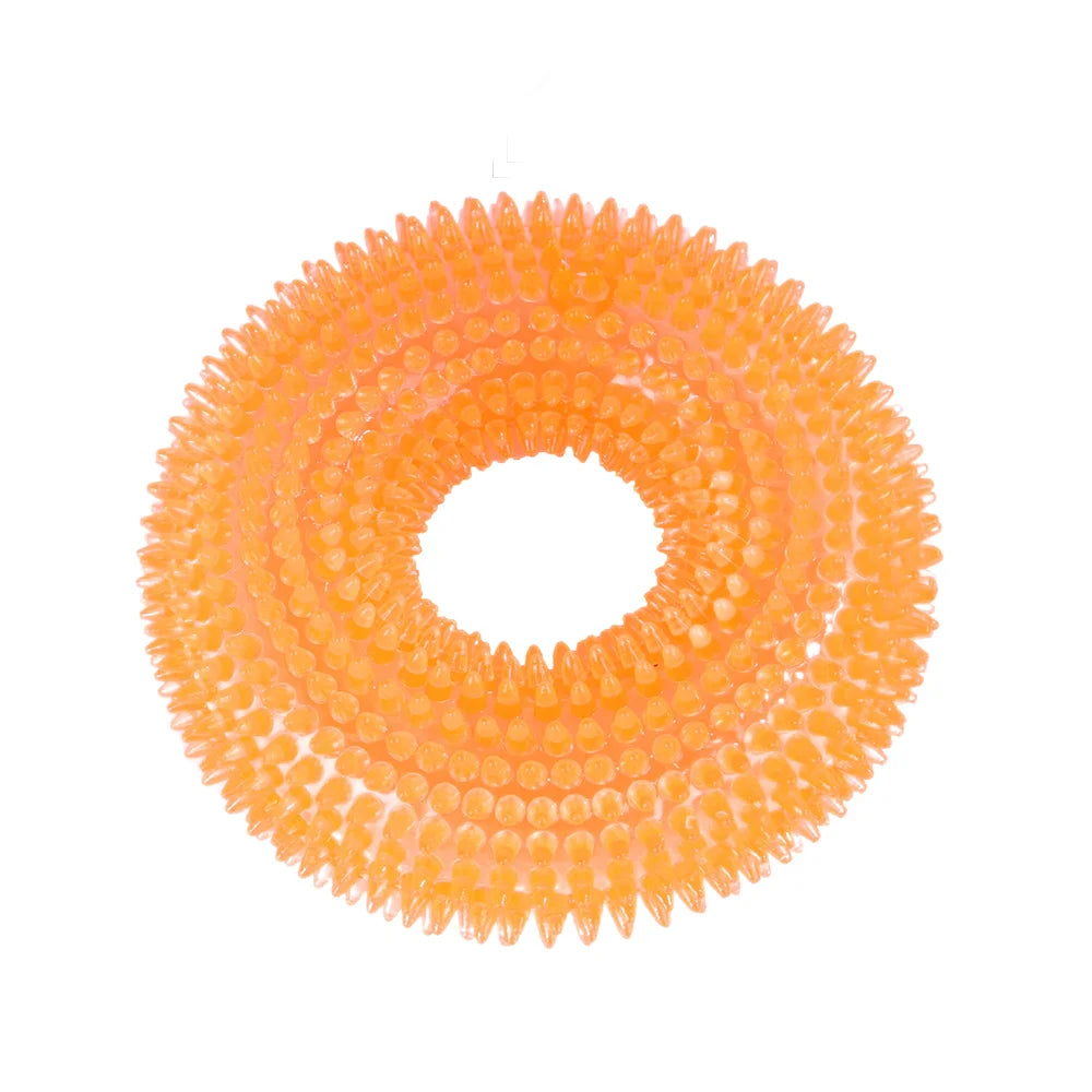 Squeaky Molar Ring Toy – Dog Chew & Teeth Cleaner