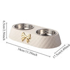 Double Bowtie Pet Bowl – Food & Water Feeder for Cats & Dogs