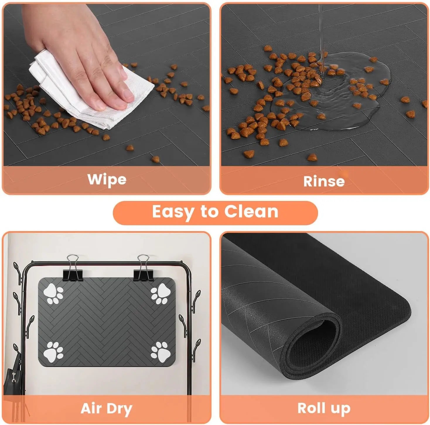 Pet Feeding Mat – Waterproof, Quick-Dry Placemat for Cats & Dogs