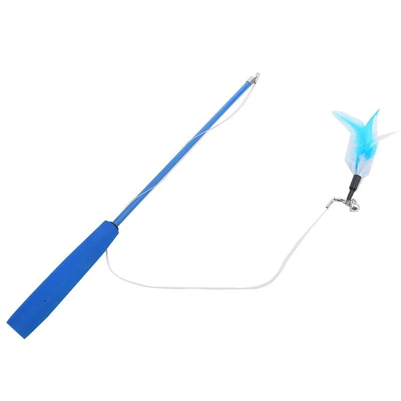 Telescopic Cat Teaser Wand – Interactive Fishing Pole Toy