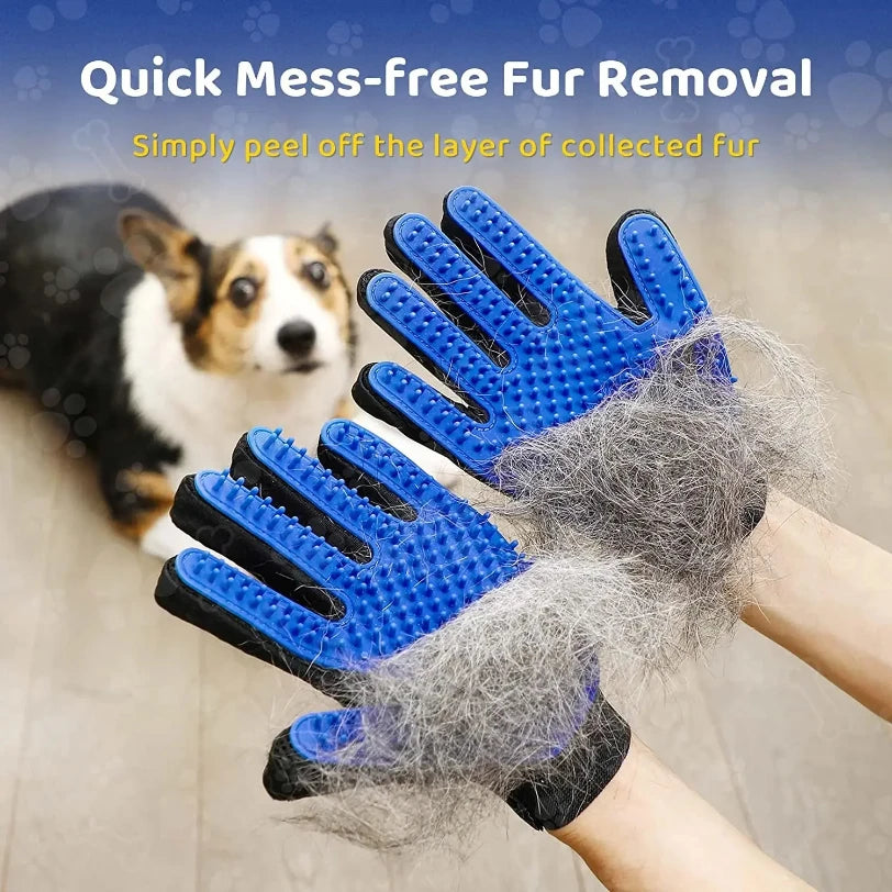 Pet Grooming Glove – Gentle Hair Remover for Dogs & Cats