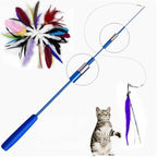 Telescopic Cat Teaser Wand – Interactive Fishing Pole Toy