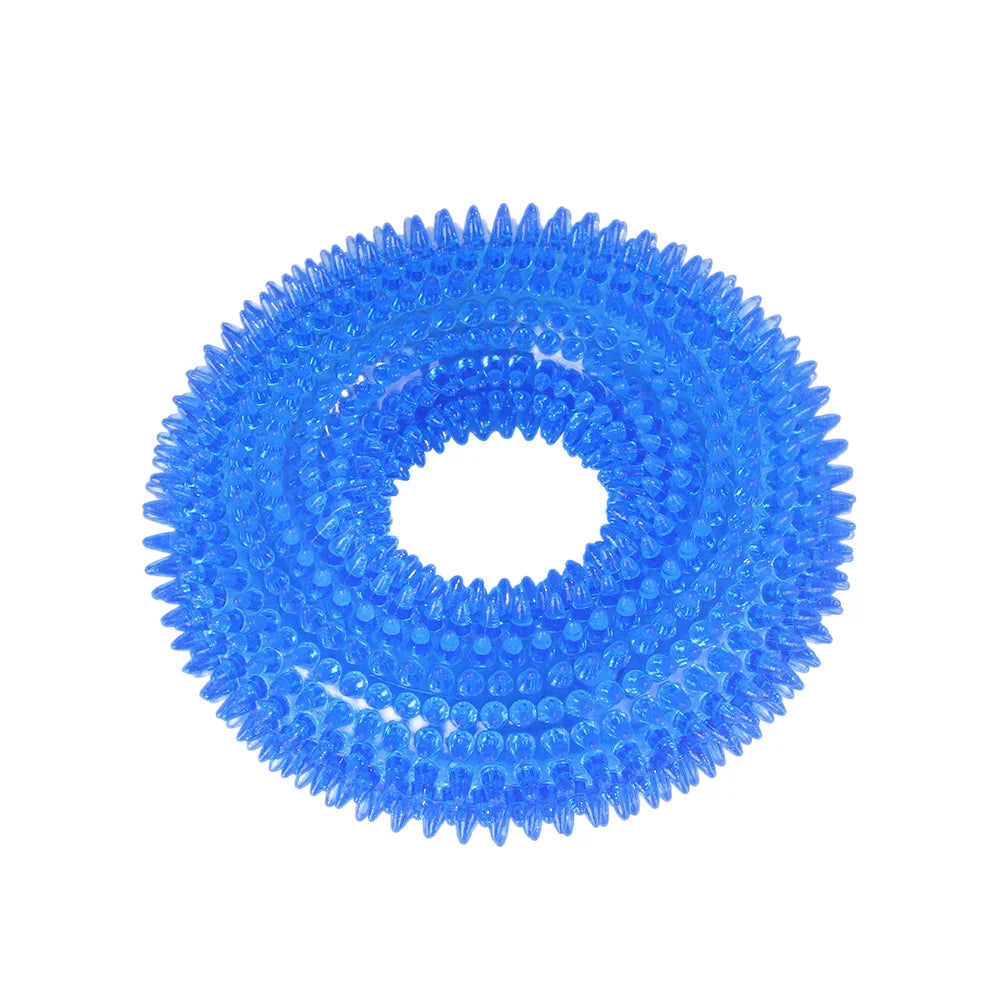 Squeaky Molar Ring Toy – Dog Chew & Teeth Cleaner