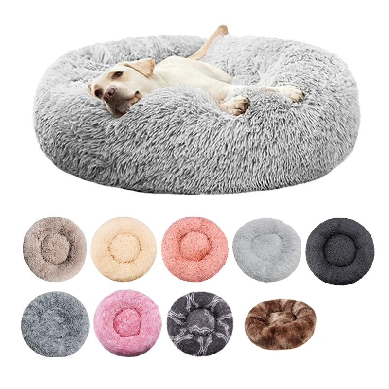 Plush Round Pet Bed – Cozy & Washable