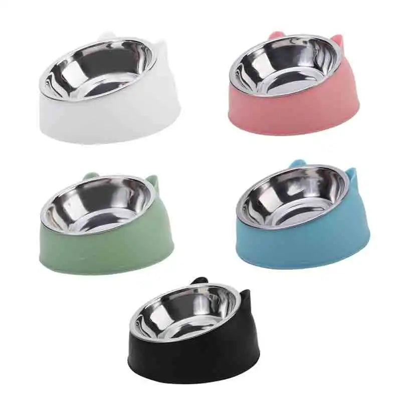 100ml Tilted Pet Bowl – 15° Raised Non-Slip Feeder for Cats & Small Dogs