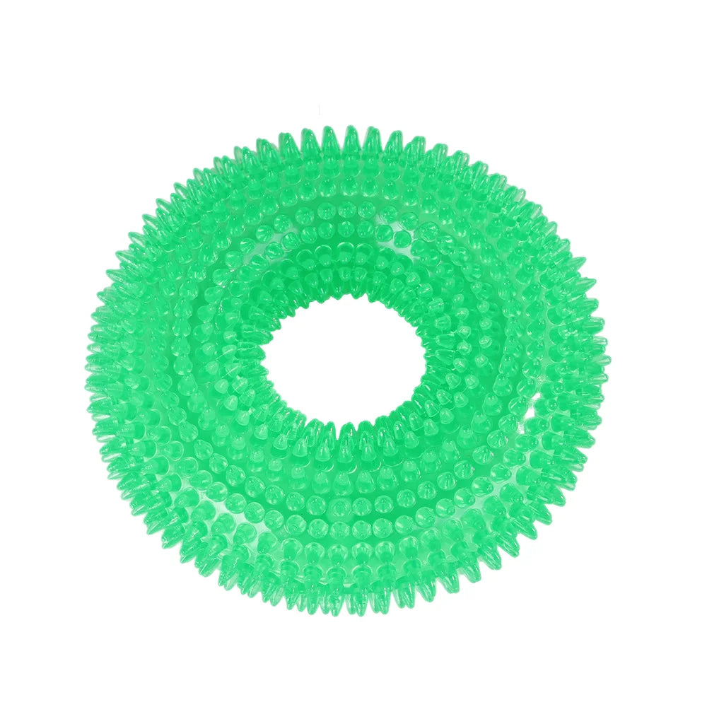 Squeaky Molar Ring Toy – Dog Chew & Teeth Cleaner